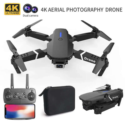 E99 PRO Drone with 4K HD Dual Camera, Obstacle Avoidance, Foldable, Height Keep, Mini - FYNXORA